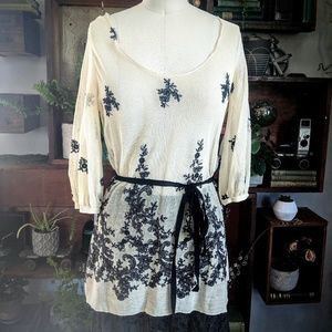 Karen Kane Embroidered Cotton Mesh Blouse